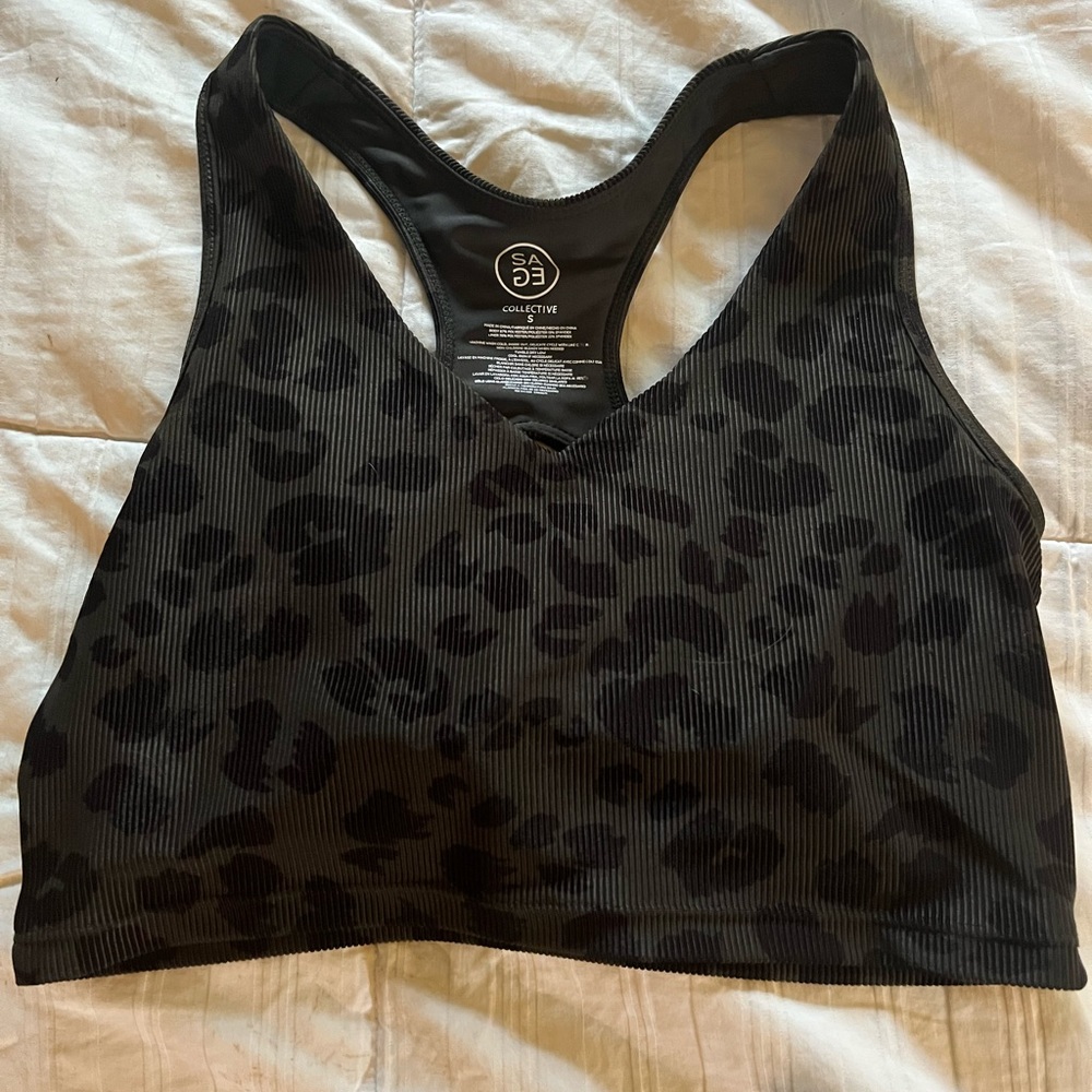 Crop tank top with built in bra small